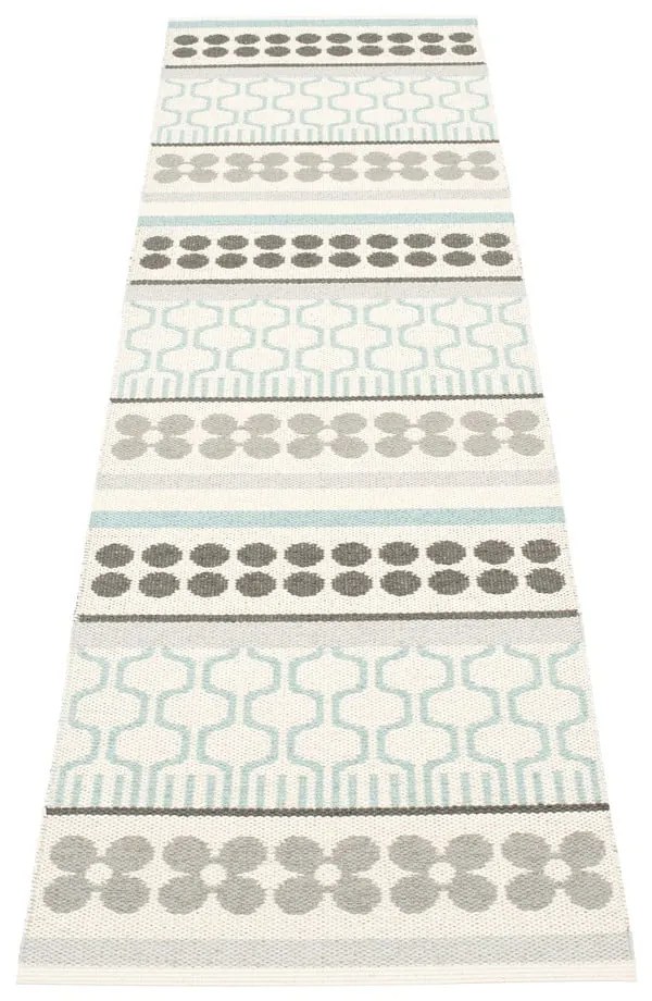 Сива и тюркоазена пътека за открито и закрито 70x270 cm Asta Pale Turquoise – Pappelina