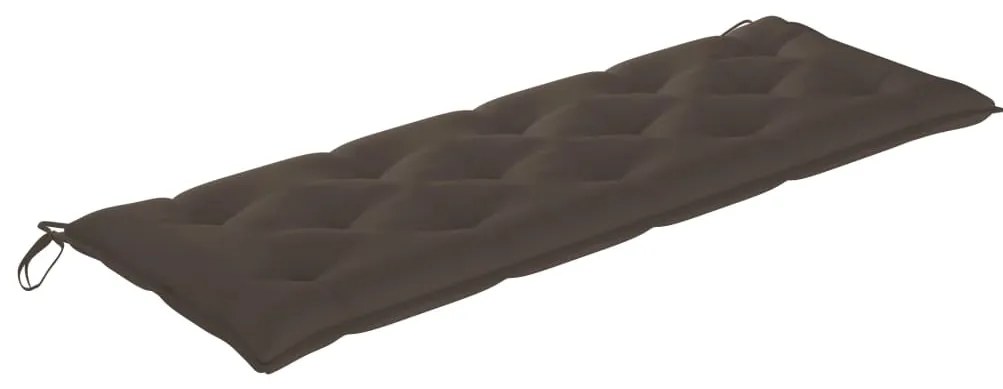 3063329 vidaXL Стифираща градинска пейка с възглавница, 159 см, тик масив