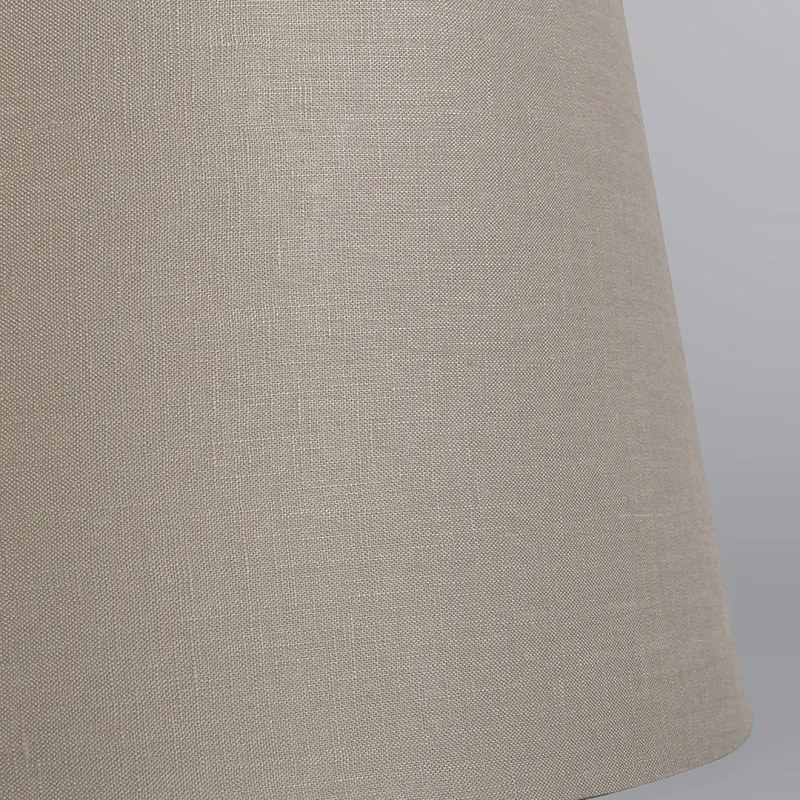 Ленен абажур Taupe кръгъл наклонен 35/30/18