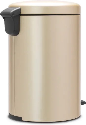 Кош за боклук с педал Brabantia NewIcon 1003205, 20 л, Плавно затваряне, Противоплъзгаща основа, Златен металик