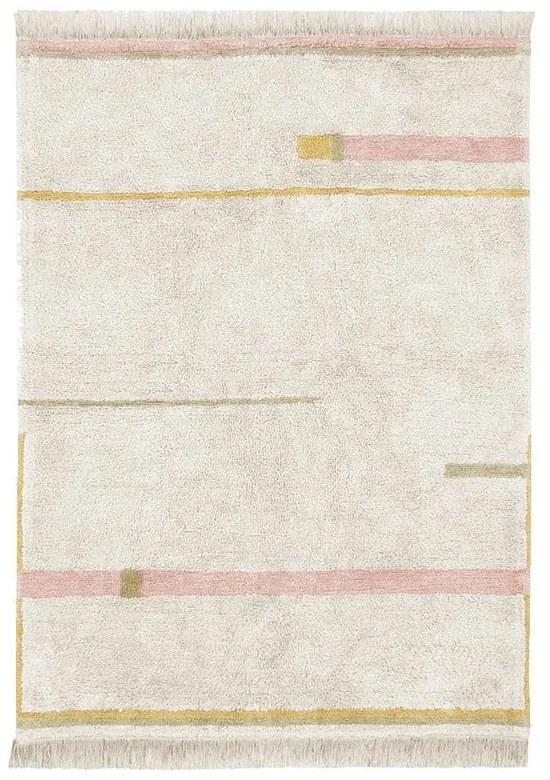 Розов и кремав ръчно изработен памучен килим подходящ за пране 140x200 cm Lanes Vintage Nude – Lorena Canals