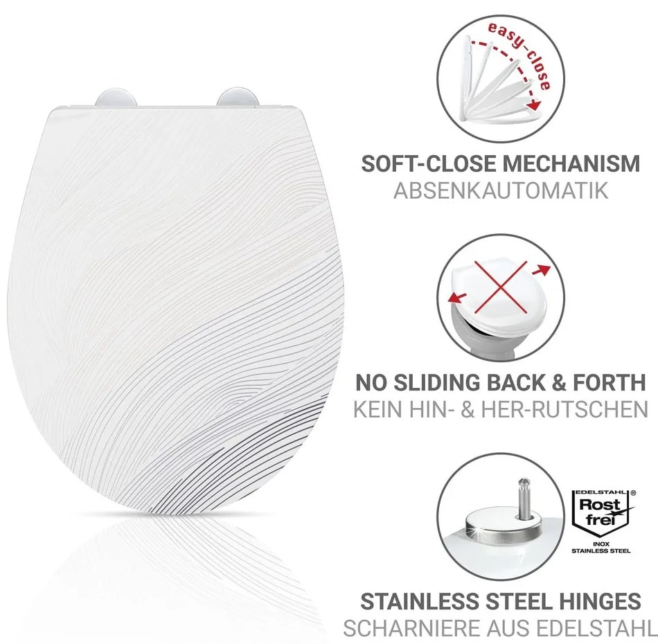 Тоалетна чиния с автоматично затваряне 38 x 44,5 см Menin – Wenko