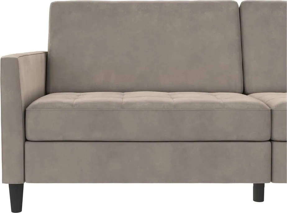 Бежов кадифен диван 207 cm Presley – Støraa