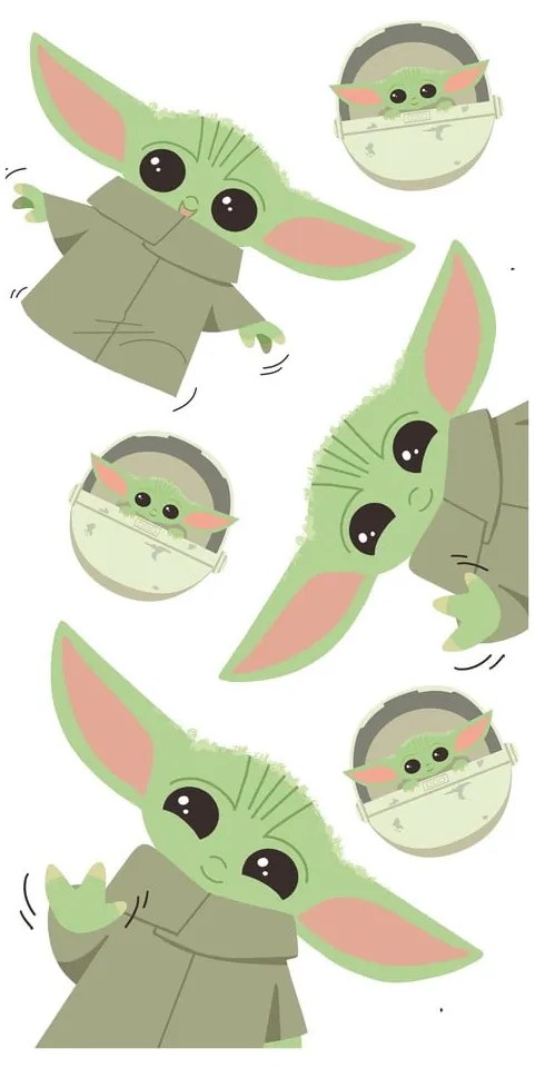 Памучна бебешка кърпа 70x140 cm Star Wars Baby Yoda - Jerry Fabrics