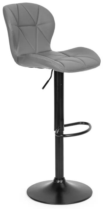 Регулируем на височина въртящ се бар стол с облегалка Черен