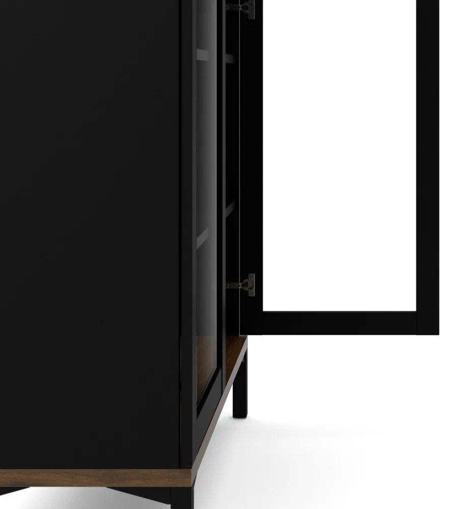 Витрина от декор от орех в черен и естествен цвят 89x203x36 cm Roomers – Tvilum