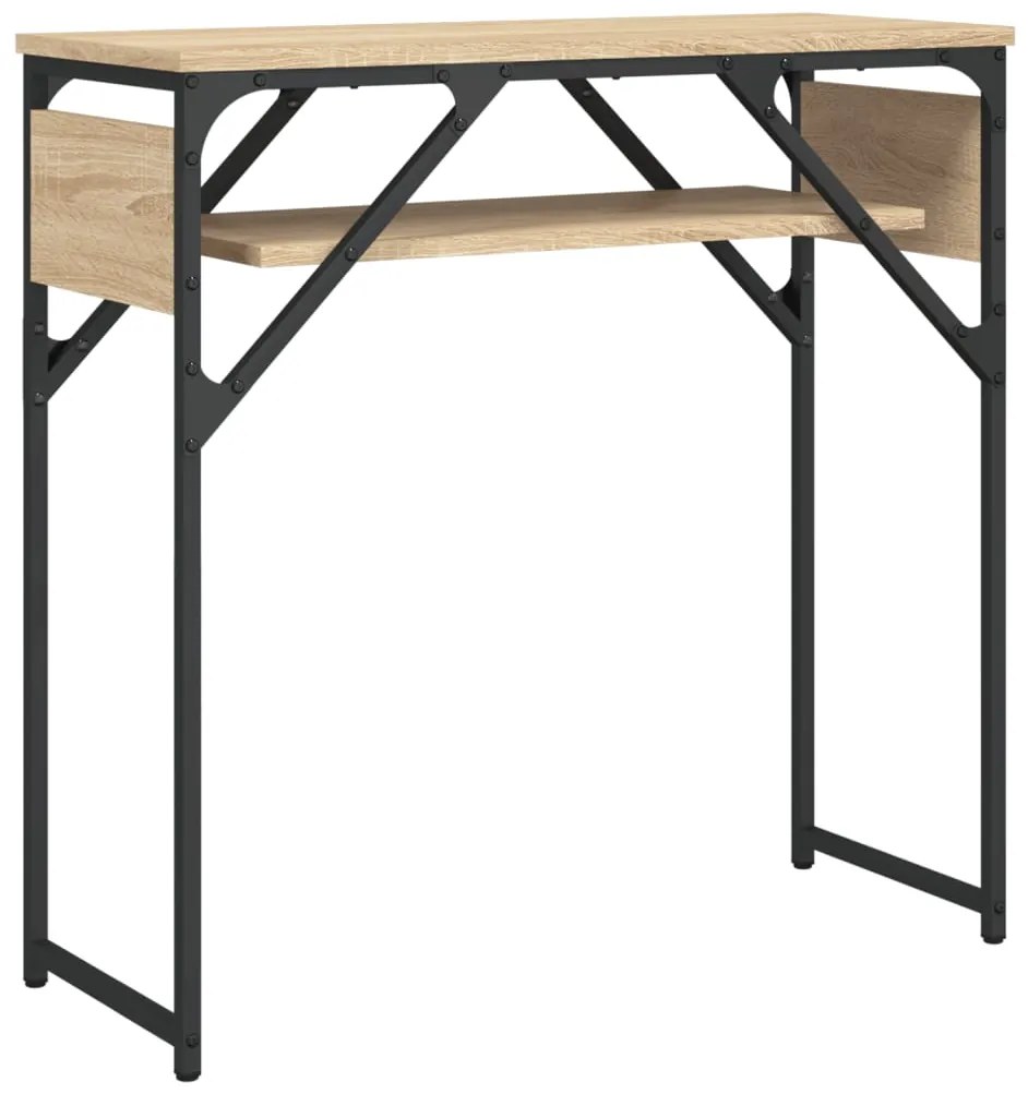 837798 vidaXL Конзолна маса с рафт, дъб сонома, 75x30x75 см, инженерно дърво