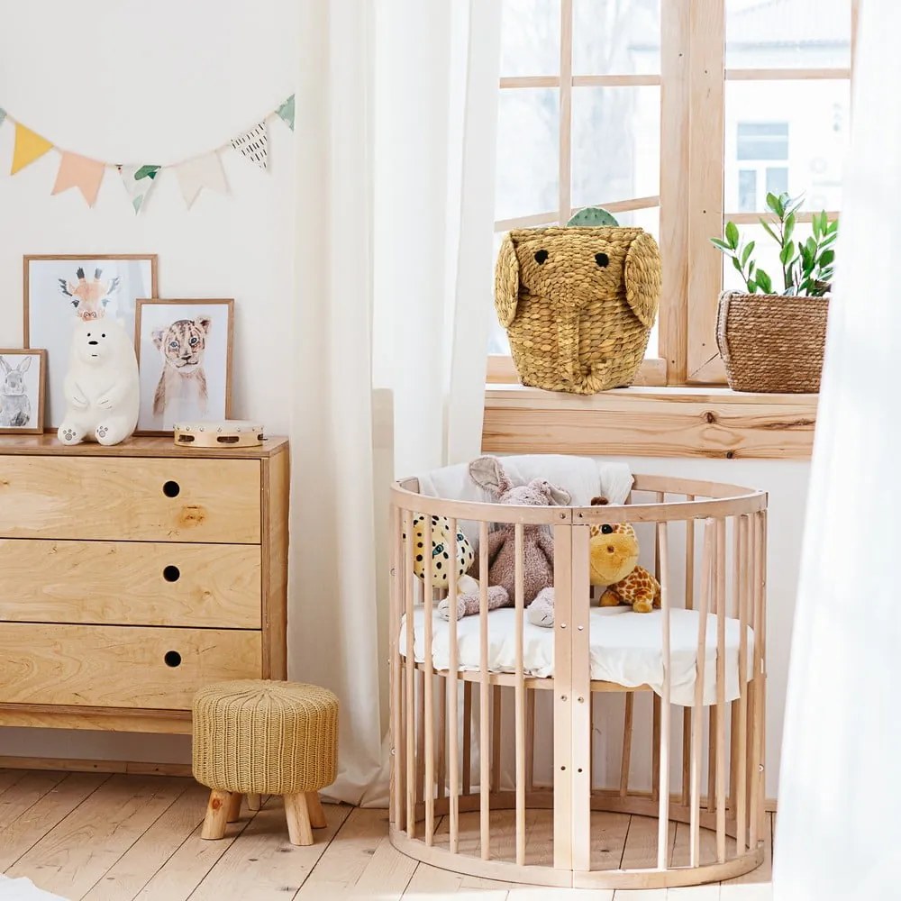 Детска кошница за играчки от воден зюмбюл естествена ø 30x35 cm Elephant – Compactor