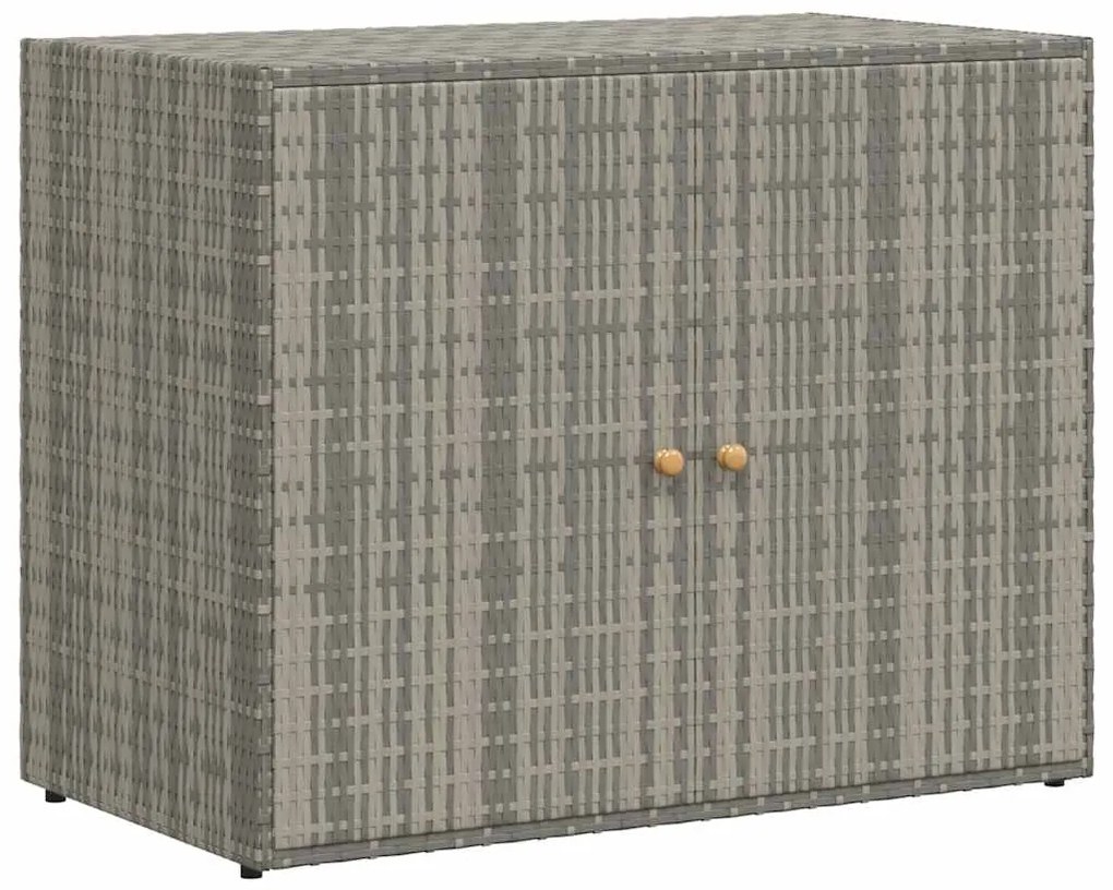 319869 vidaXL Градински шкаф за съхранение сив 100x55,5x80 см полиратан