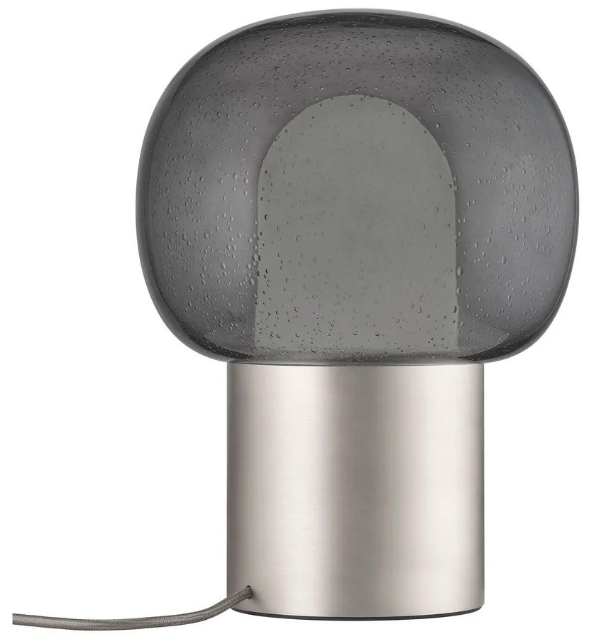 Алуминиева LED настолна лампа в сребрист цвят със стъклен абажур (височина 32 cm) Iris – Blomus