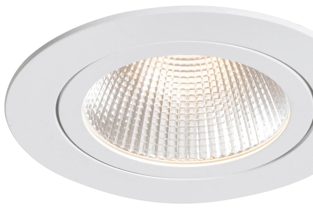 Комплект от 6 вградени спота бели 9,5 см вкл. LED 1300 lm димируеми IP23 - Gaius