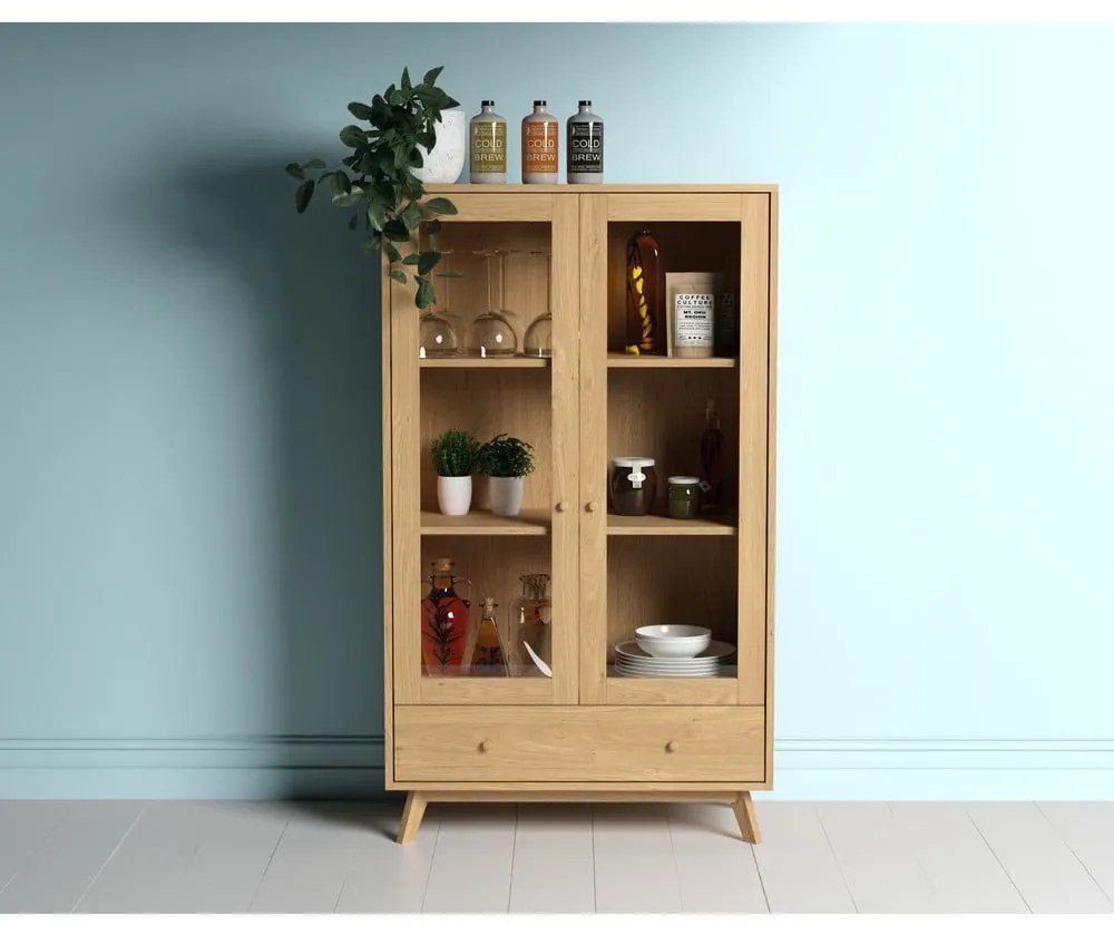 Витрина от декор от дъб естествена 100x170 cm Kensal – Woodman