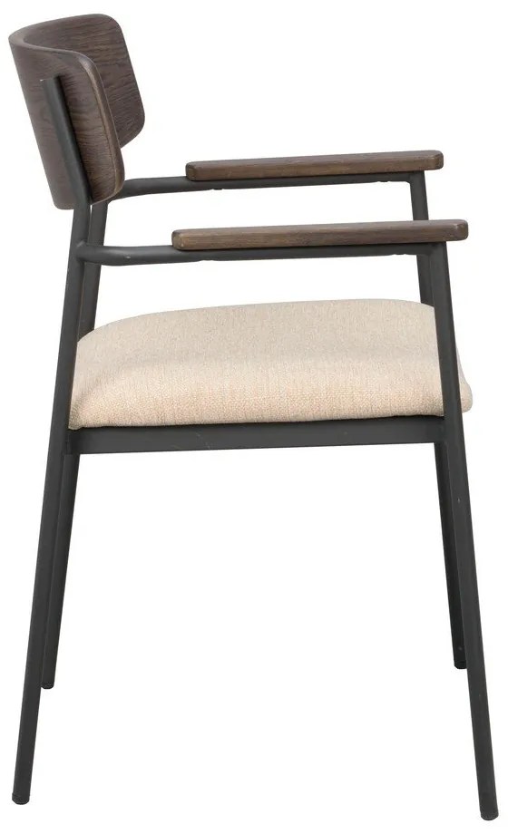 Трапезни столове в кремаво и тъмнокафяво в комплект от 2 бр. Maymont – Rowico