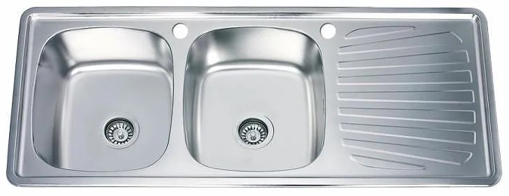Кухненска мивка ICK 12050SSR, алпака, десен плот, със сифон, 120x50см