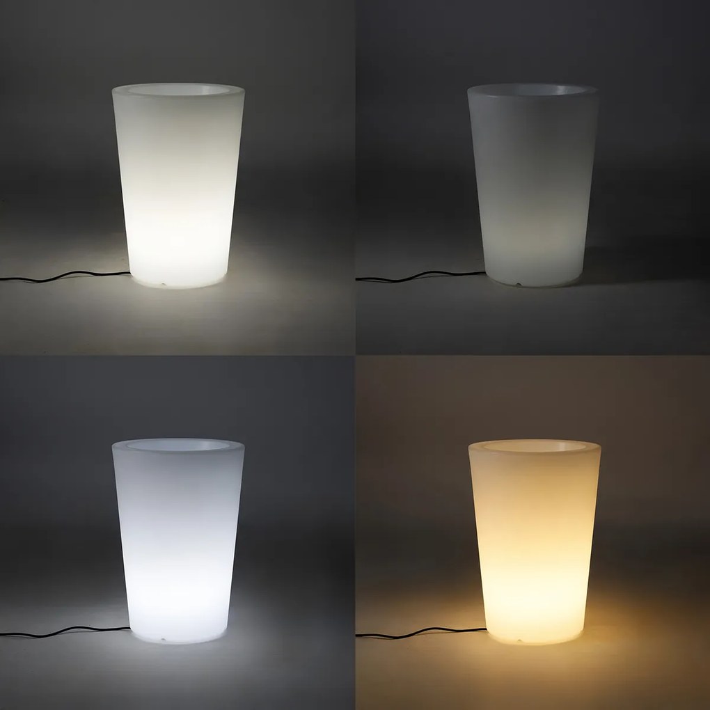 Интелигентна подова лампа за външен монтаж с цветна саксия бяла IP65 с LED Wifi A60 - Verano