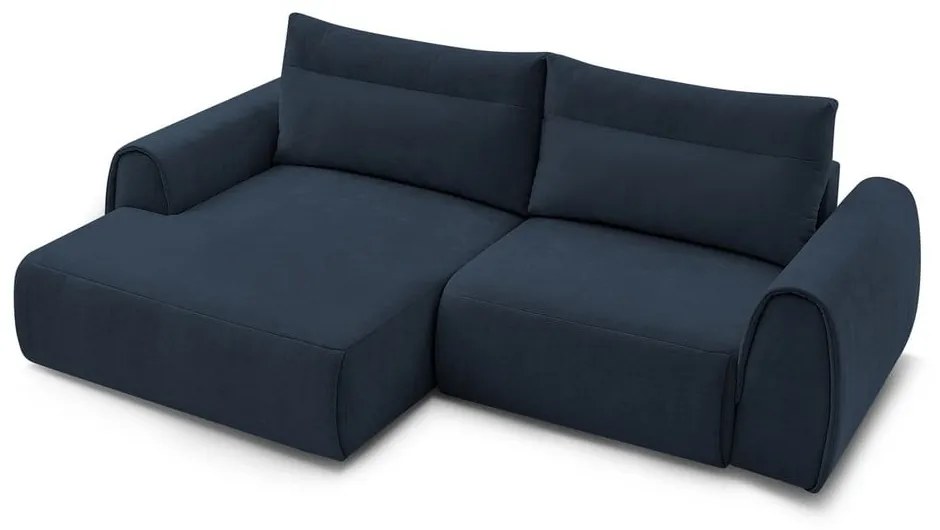 Тъмносин ъглов диван Aden – Bobochic Paris