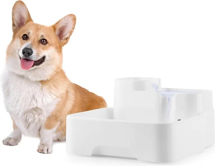 OneConcept Lake Lassie, фонтан за домашни любимци, домашни животни, питейна вода, 4 l, черпадло, филтър с активен въглен