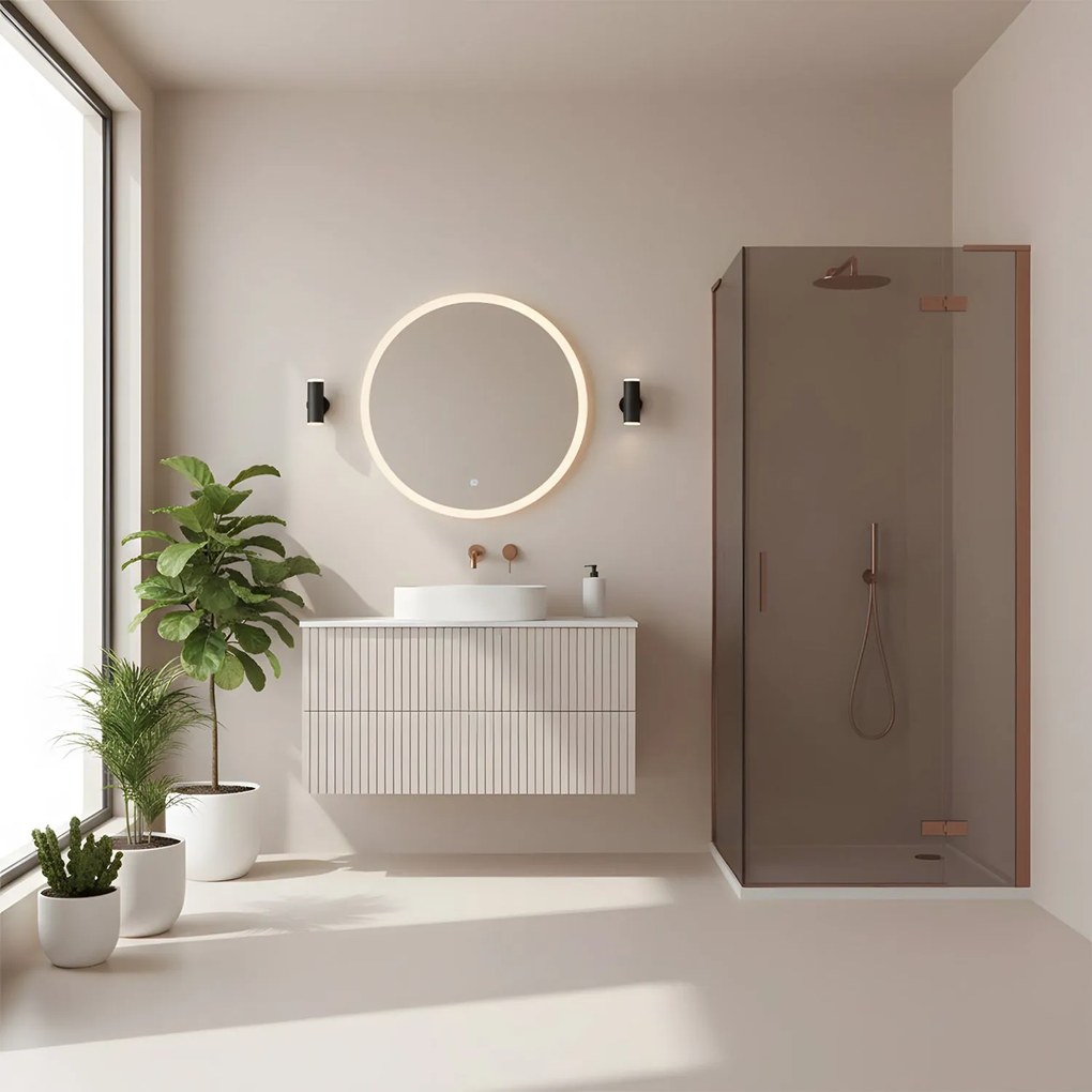 Душ кабина REA Hugo Copper Brush 80x80