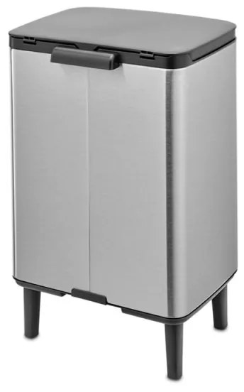 Кош за боклук Brabantia Bo Small Hi 1006650, 12 л, Плавно и безшумно отваряне, Противоплъзгаща основа, Устойчив на пръстови отпечатъци, Инокс