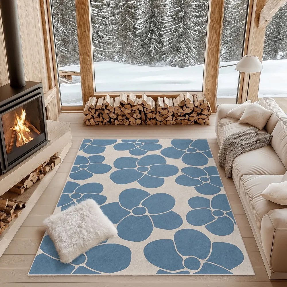 Син килим подходящ за пране 120x180 cm Blue Meadow – Mila Home