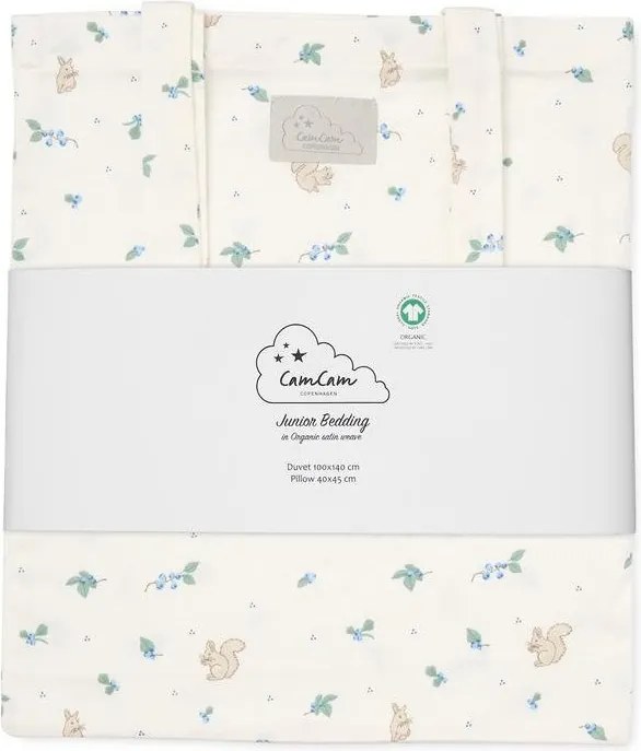 Кремаво единично детско спално бельо от органичен памук 140x200 cm Blueberries – Cam Cam Copenhagen