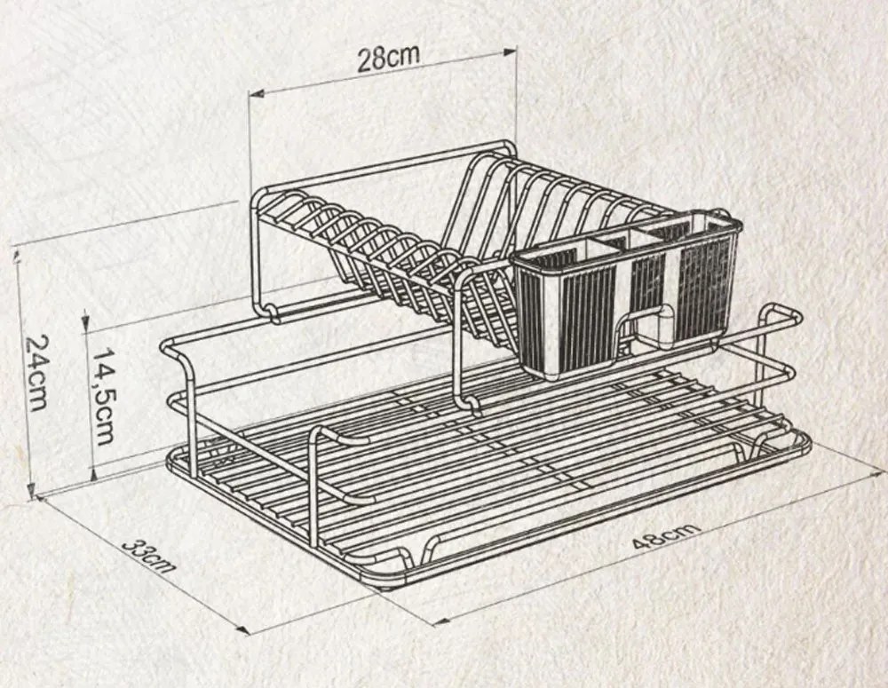 СУШИЛНИК ЗА СЪДОВЕ TEKNO TEL KB-015 , 2нива хром