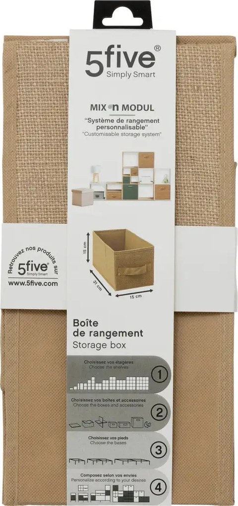 Кутия за съхранение 5five Mix & Modul, Зебло, 15x31 cm