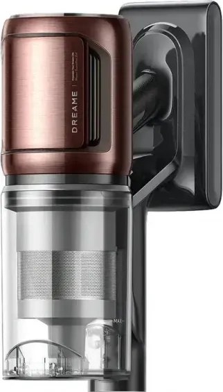 Вертикална прахосмукачка Dreame Essential V30 VVV17B, 880W, 30000 Pa, 90 мин, 0.6 л, HEPA H14, OmniX™ 2.0, Разпознаване на замърсявания, Сгъваема, Черен/бронз
