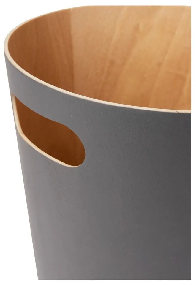 Тъмносиво офис кошче за боклук 7,5 l Woodrow – Umbra
