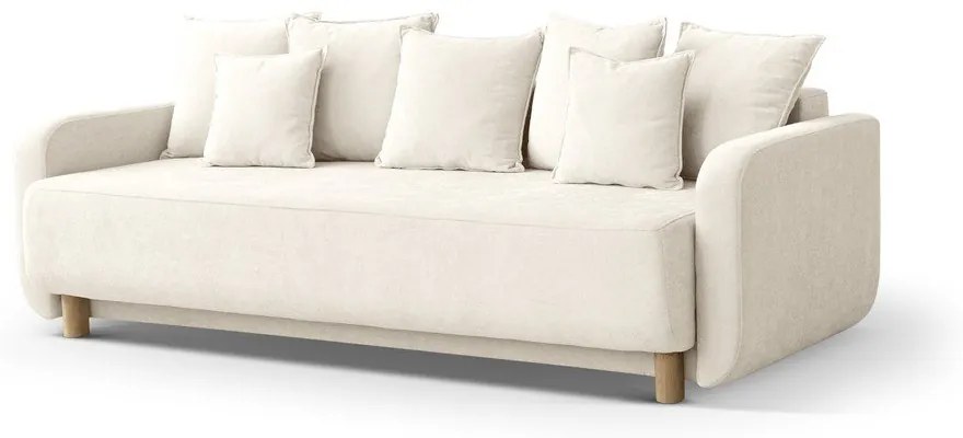 Кремав разтегателен диван с място за съхранение 231 cm Elen – Micadoni