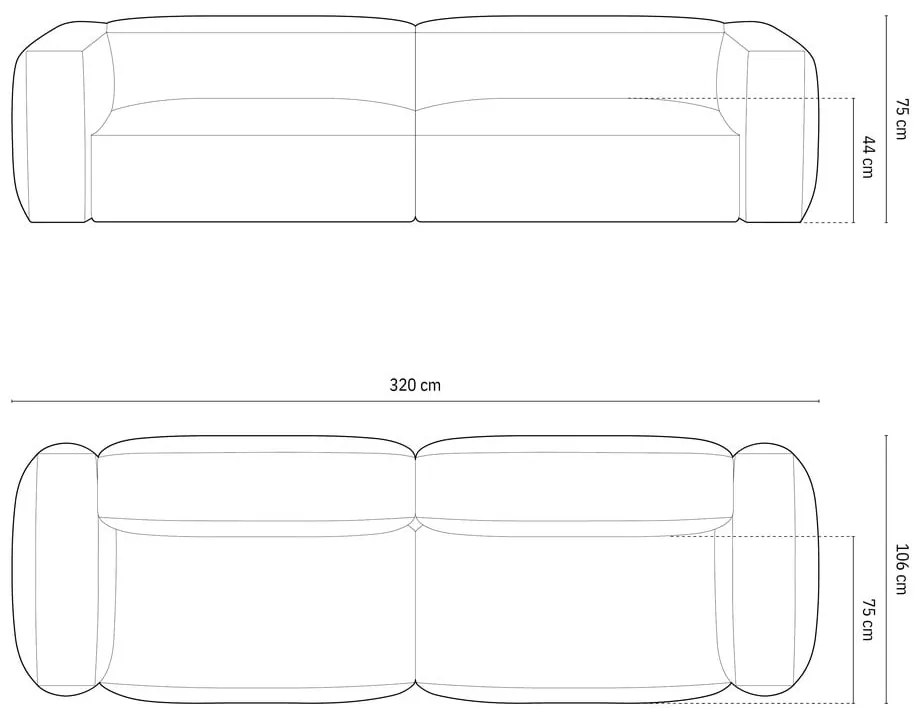 Бежов модулен диван 320 cm Martina – Micadoni Home