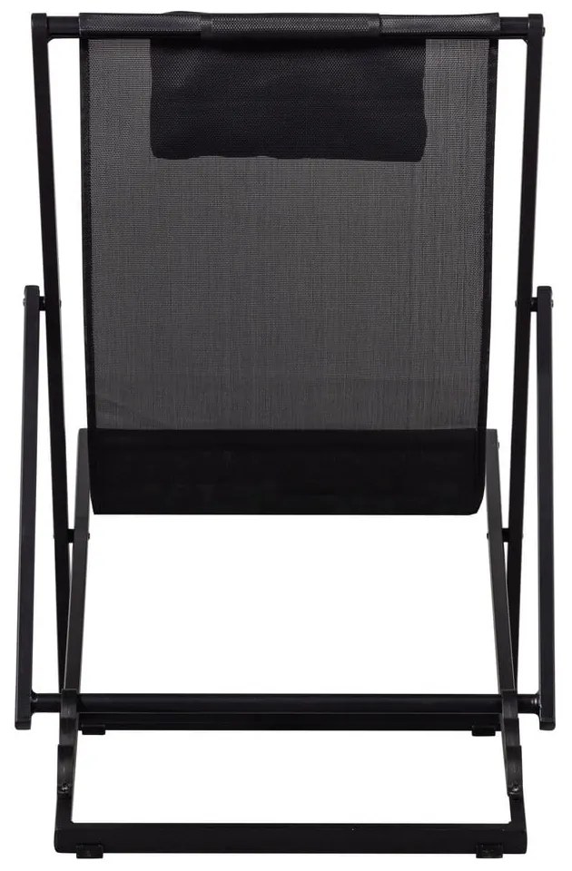 Черен метален сгъваем градински шезлонг Esper – Exotan