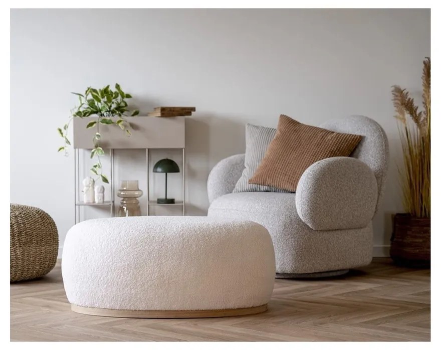 Светлосиво кресло от букле Messina – House Nordic