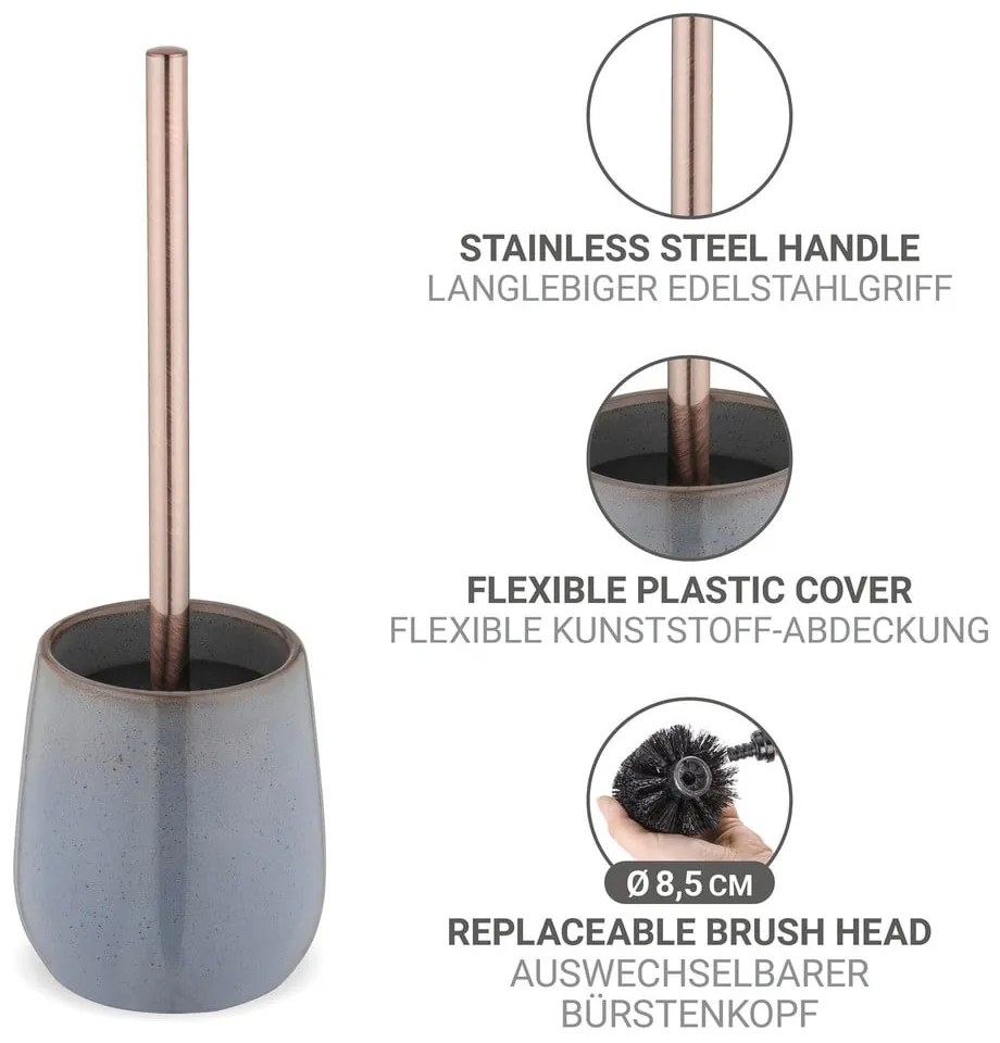 Сива керамична четка за тоалетна Sirmione – Wenko