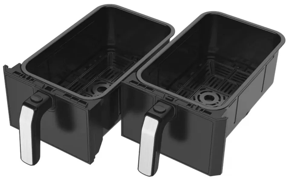 Фритюрник с горещ въздух JUST PERFECTO JP 1980 JL09 , 1700W, 8 литра, 8 програми, Две кошници, Плоча за грил, Черен