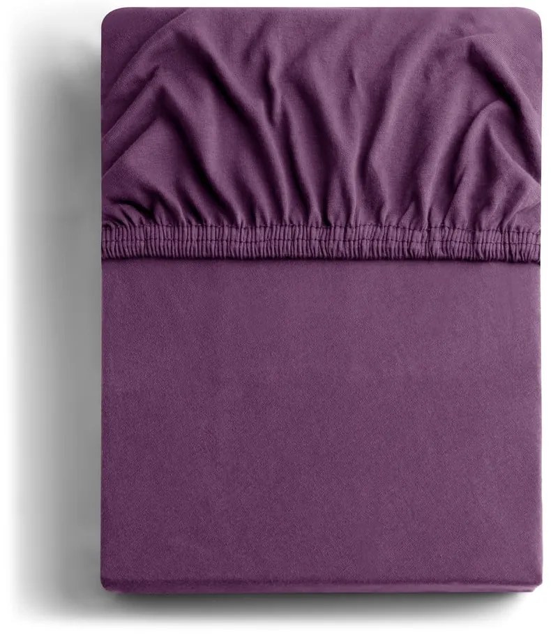 Лилав еластичен чаршаф от джърси 160x200 cm Amber – Restilo