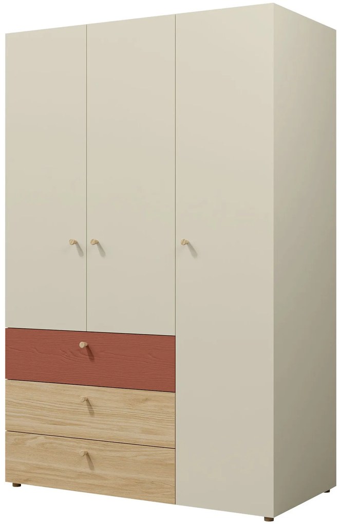 Гардероб Yuki 3-врати-Корал