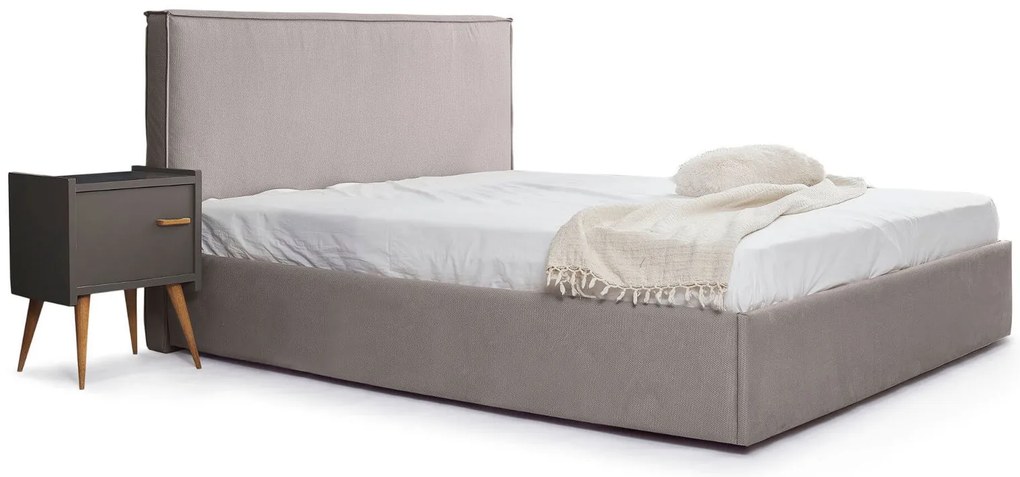 Тапицирано легло Pure-Gkri Anoixto-90 x 200-Ξύλα Ελάτου