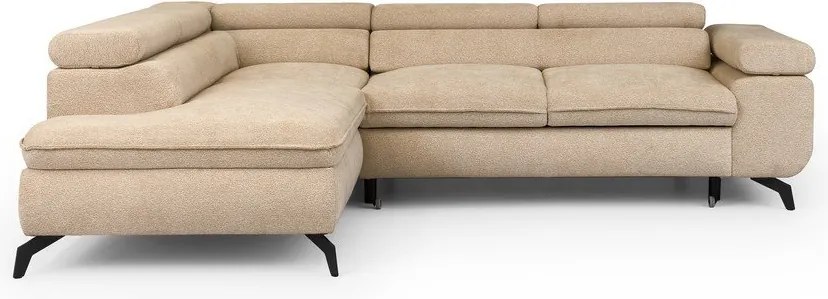 Бежов шенилов ъглов диван (ляв ъгъл L форма) Marbeya – Ropez