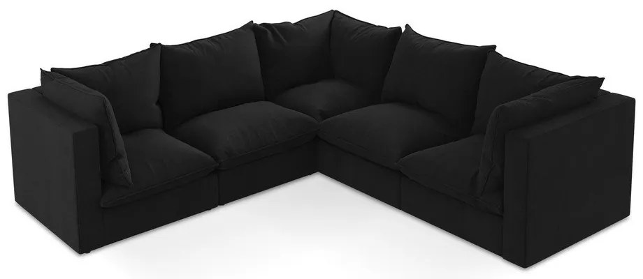 Черен ъглов диван Manao – Makamii