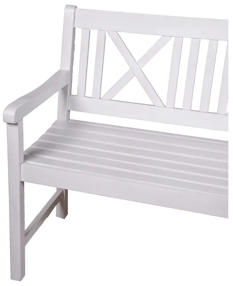 Бяла градинска пейка от масивно дърво Malmö – Garden Pleasure