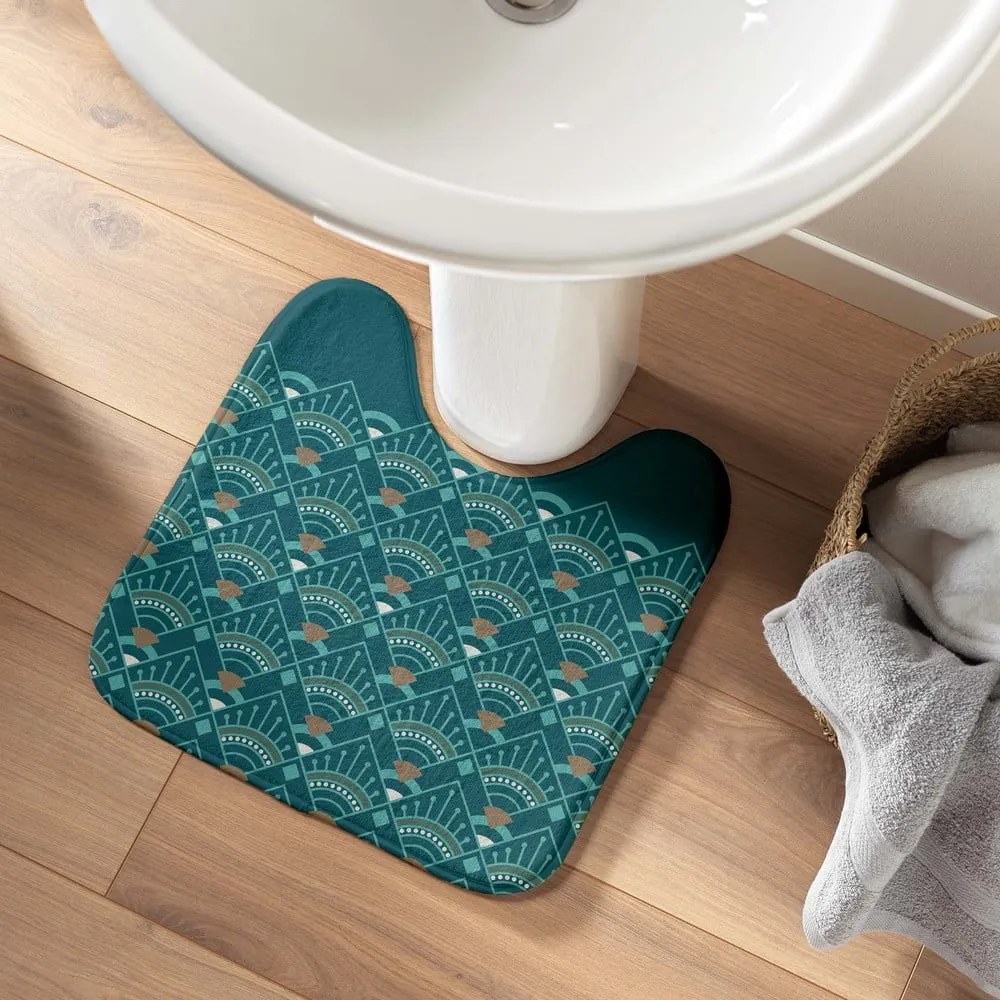 Килим за баня WC в петролен цвят 45x45 cm Imperia – douceur d'intérieur