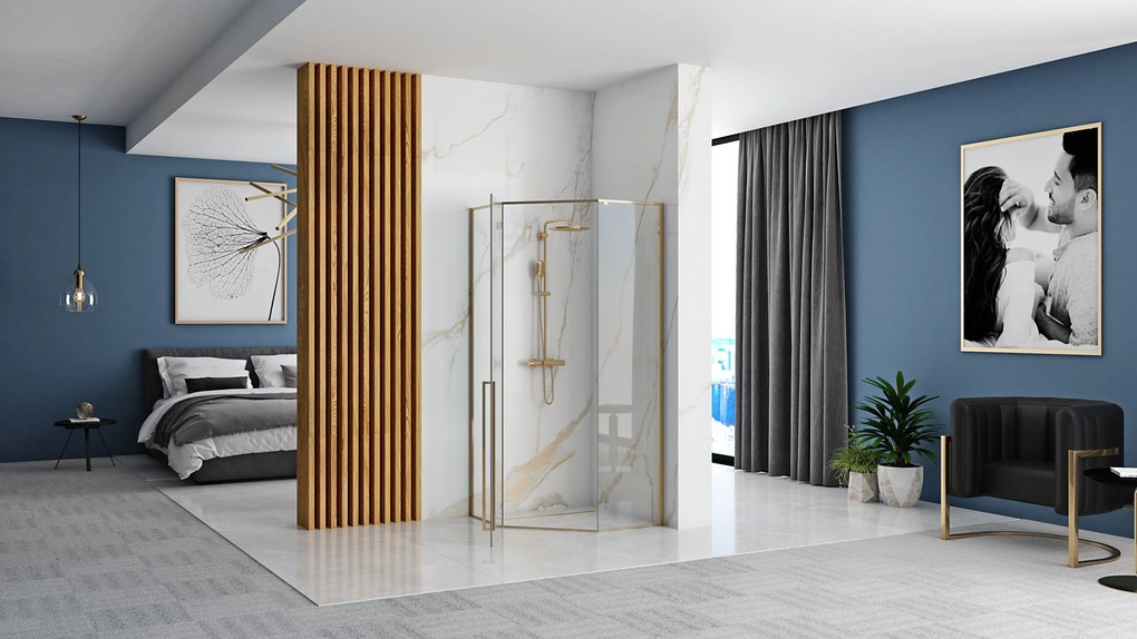 Душ кабина Rea DIAMOND GOLD 90x90
