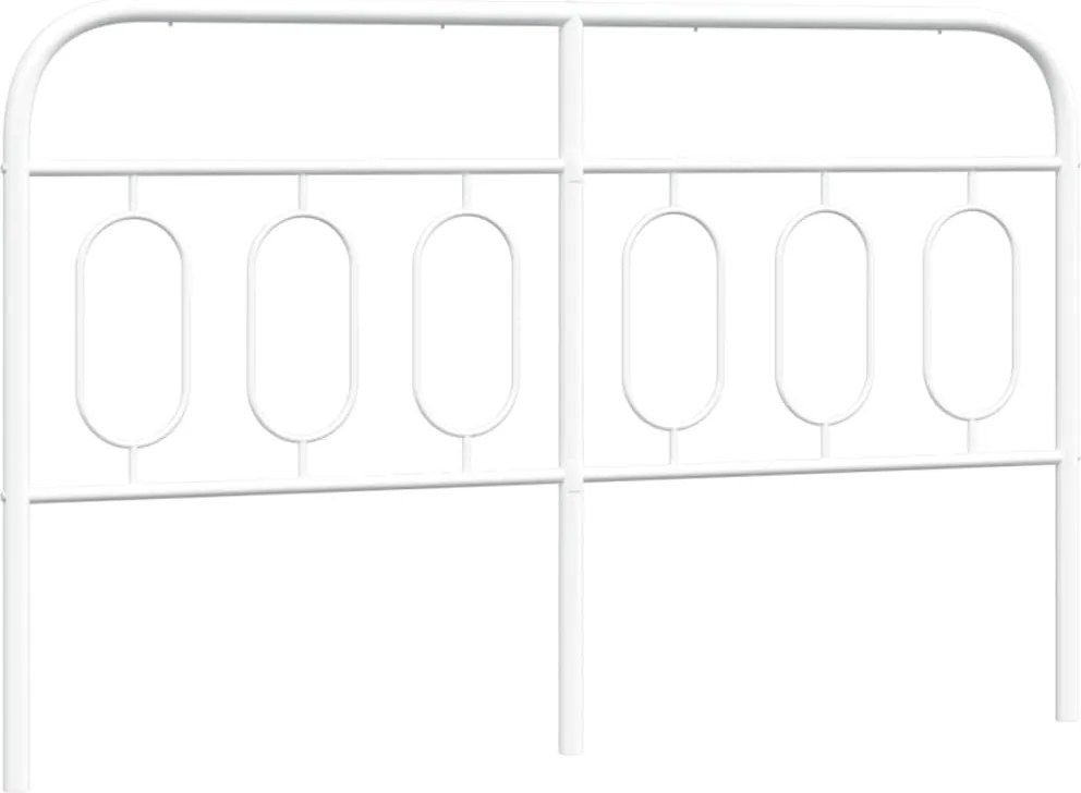 377200 vidaXL Метална резервна табла за легло, бяла, 150 см