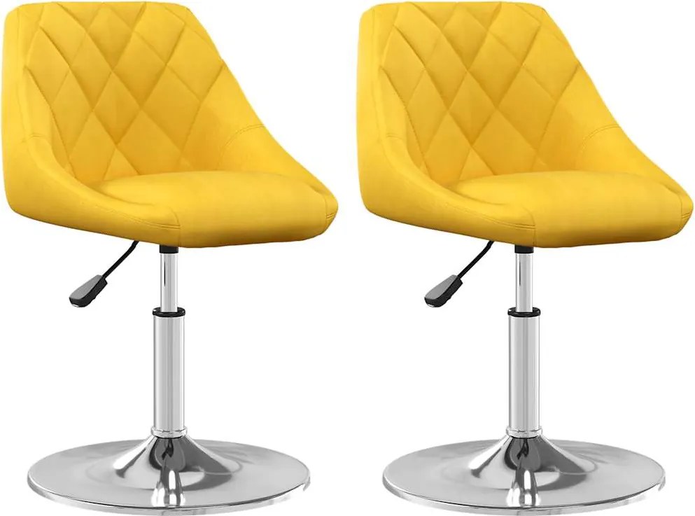 335290 vidaXL Въртящи трапезни столове, 2 бр, горчица жълто, кадифе
