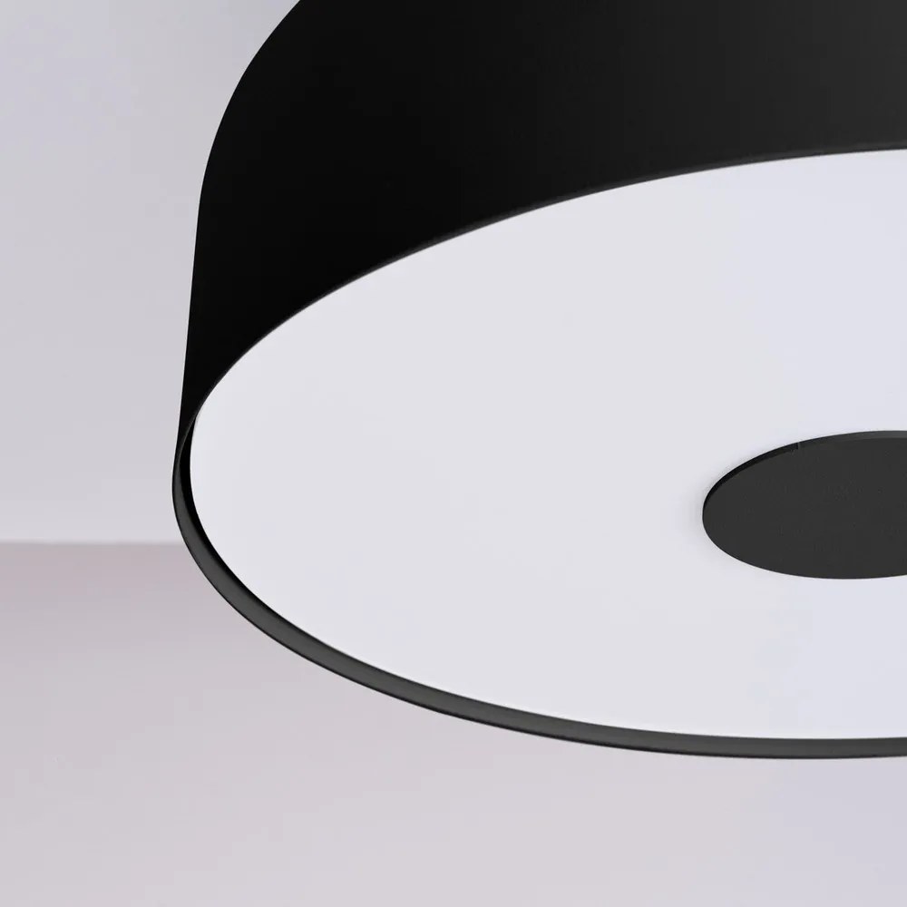 Черно осветително тяло за таван ø 30 cm Blacko – Sollux