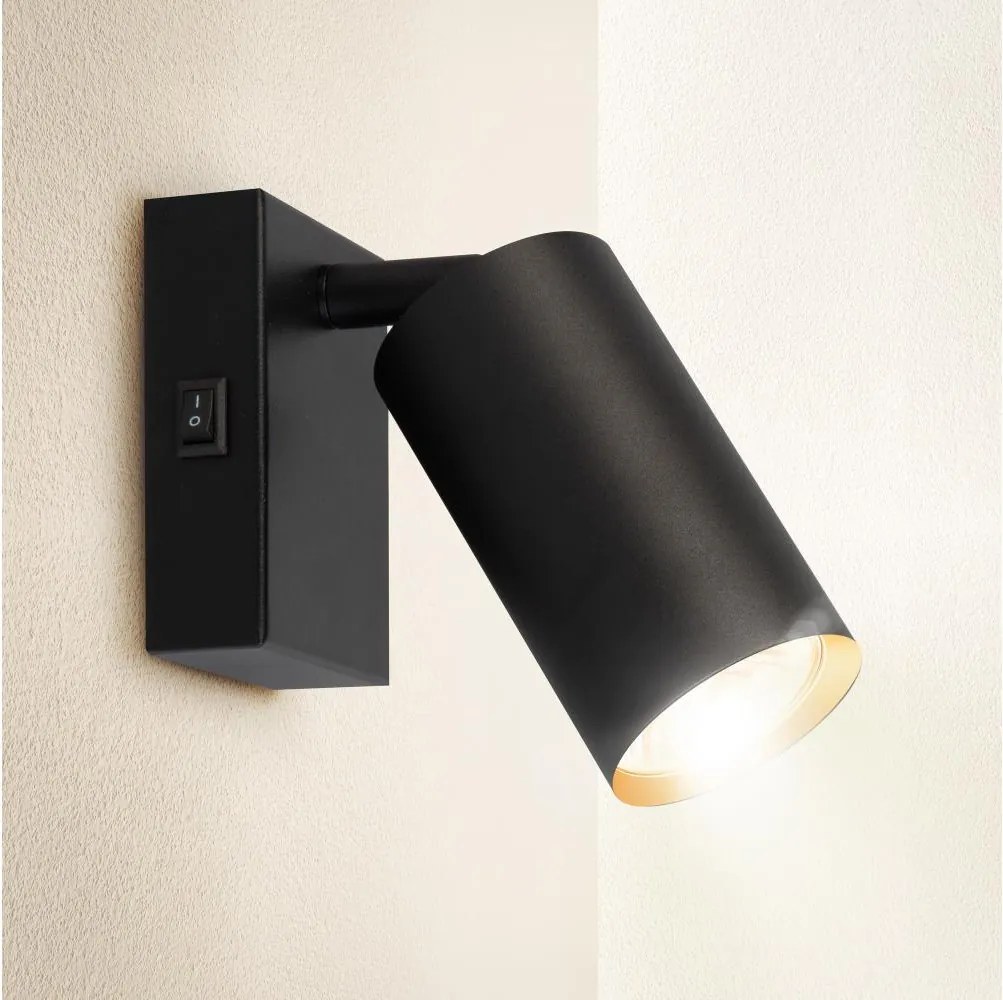 Brilagi - Стенен насочващ аплик SELE 1xGU10/30W/230V черно/златно