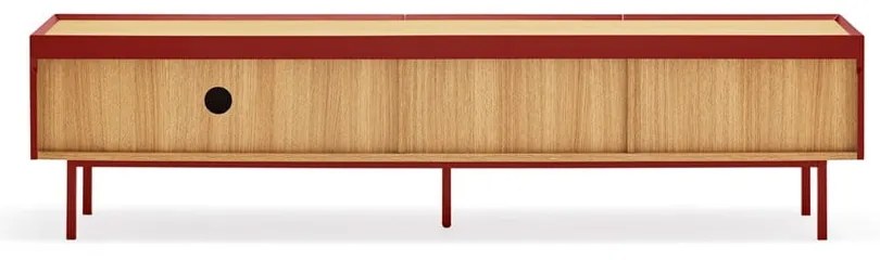 Червена маса за телевизор от декор от дъб 180x45 cm Arista – Teulat
