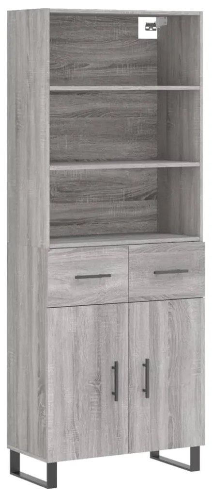 3200543 vidaXL Висок шкаф, сив сонома, 69,5x34x180 см, инженерно дърво