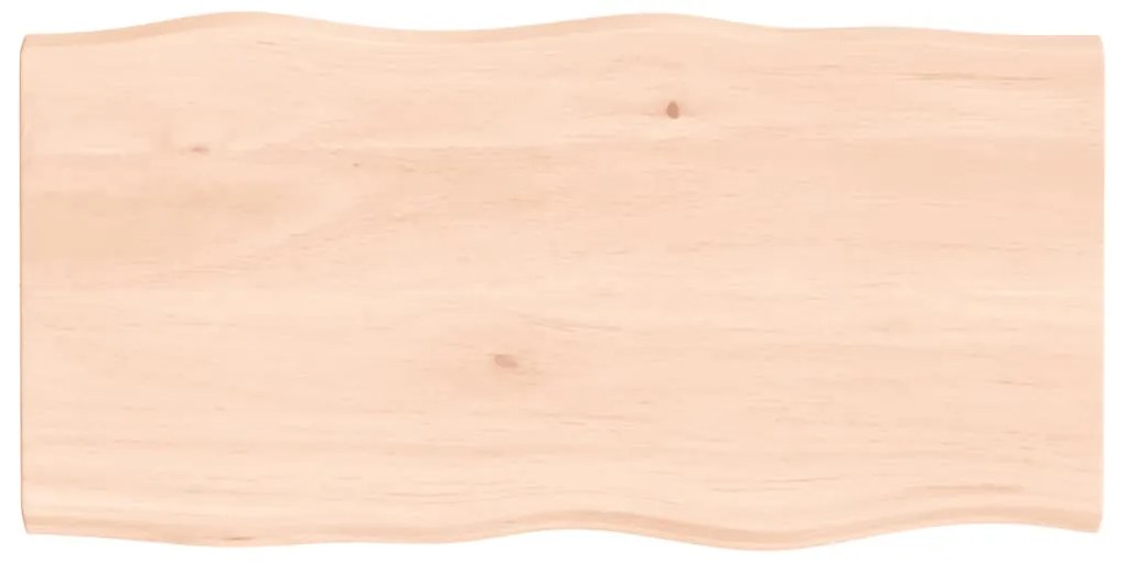 363872 vidaXL Плот за маса 80x40x2 см необработено масивно дърво дъб жив ръб